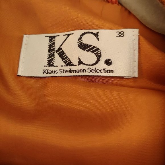 KS. Klaus Steilmann Vintage Light Peach and Brown Plaid Womens Blazer38 - Picture 11 of 15